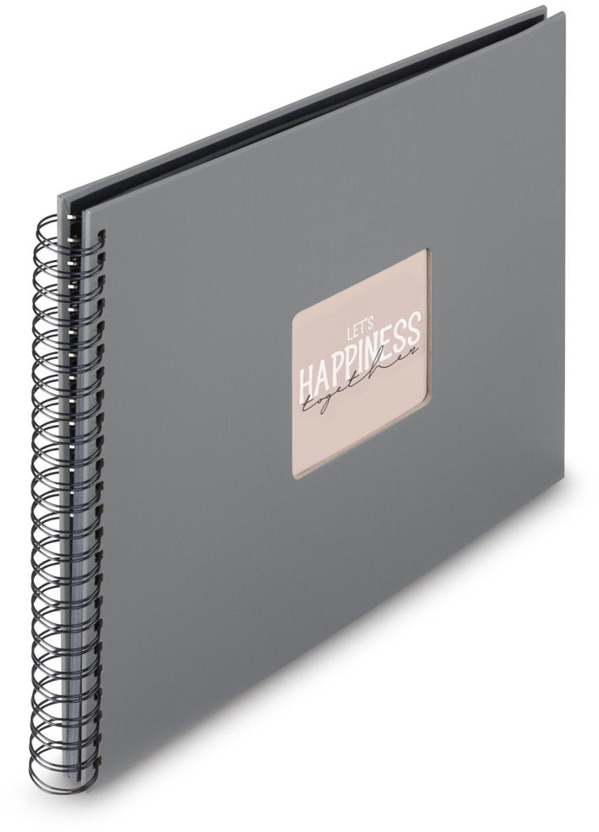 Hama Spiralalbum Fine Art, 36x32 cm, 50 schwarze Seiten, Steingrau