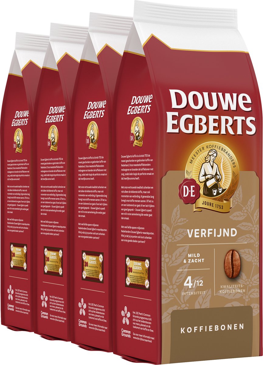Douwe Egberts raffinierte Kaffeebohnen – 4 x 500 Gramm