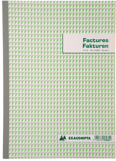 Exacompta Rechnungsbuch | Fuß 29 | 7x21cm | zweisprachig | Duplikat (50 x 2 Blatt)