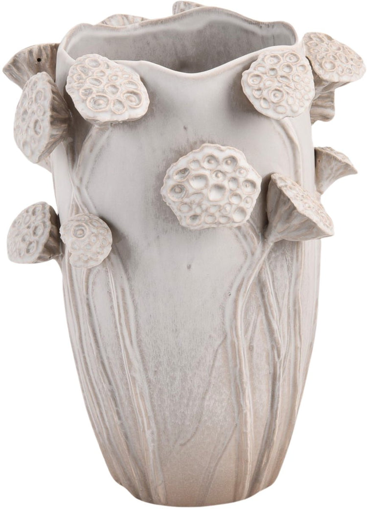 HD Collection Vase Lotus Steingut 35,5x35x51cm