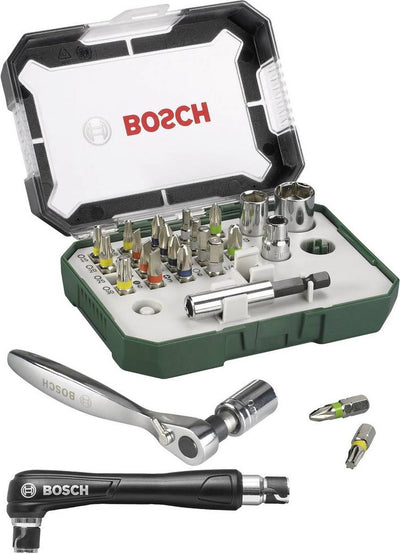 Bosch Zubehör Promoline 2607017392 Bitsatz 27-teilig flach, Kreuzschlitz Pozidriv, Kreuzschlitz Kreuzschlitz, Sechskant, Innensechskant