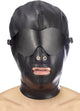 Fetisch-Tentation – Bondage-Maske – freie Nasenlöcher und Mund – abnehmbare Augenbinde – schwarz