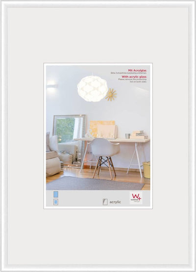 Walther New Lifestyle - Kunststoffrahmen - Fotogröße 70x100 cm - Kunstglas - Weiß