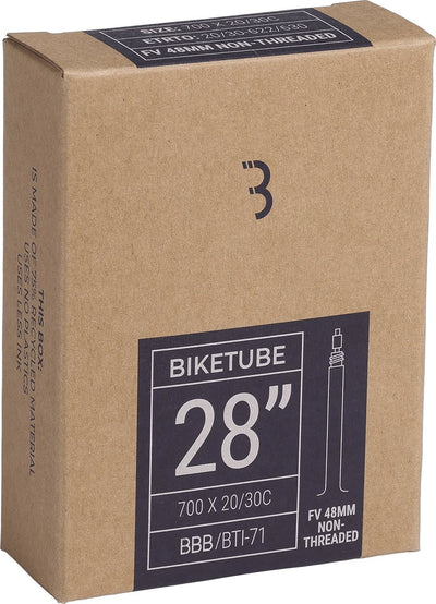 BBB Cycling Schlauch Rennrad Gravel Bike 28 Zoll – Presta French Ventil 48 mm – passend für Reifengröße: 20 28-622 630 – Fahrradreifen Biketube – BTI-71