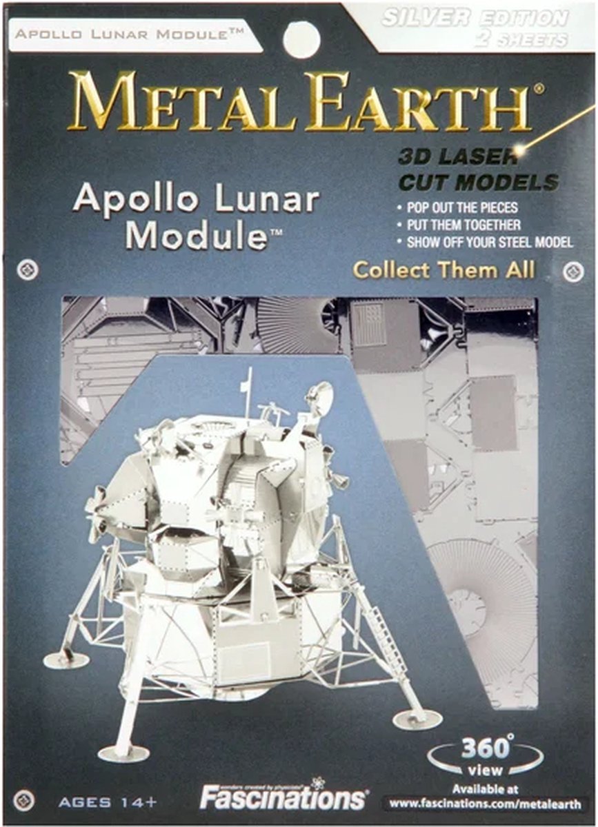 Eureka Metal Earth Apollo Mondmodul Silber Edition