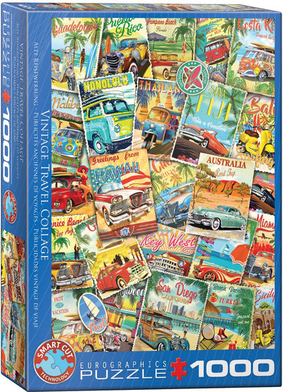 Eurographics – Vintage-Reisecollage [Vintage-Reisecollage] – 1000 Teile 48×68 cm (B×H) – Puzzle
