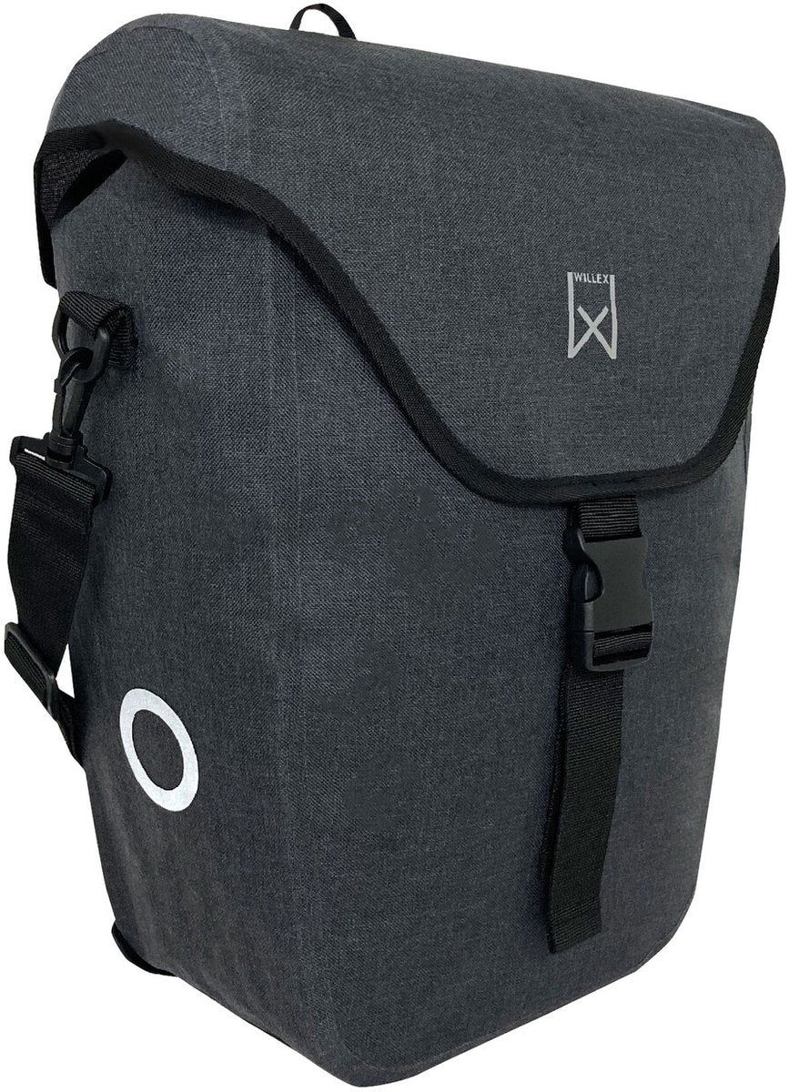 Willex einzelne Fahrradtasche – 21 l – Grau – 100 % wasserdicht