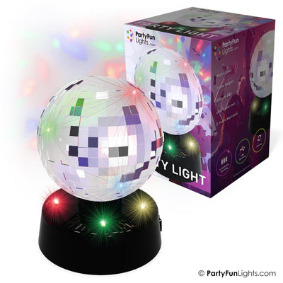 Partyfun Lichter Tischleuchte Discokugel Spiegel10cm drehbar
