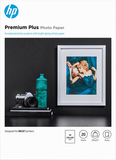 HP Premium Plus Hochglanz-Fotopapier – 20 Blatt A4
