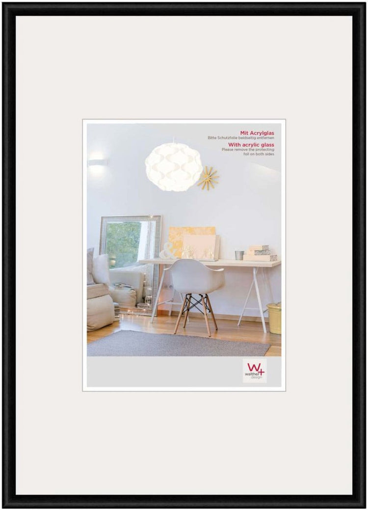 Walther New Lifestyle - Kunststoffrahmen - Fotogröße 29,7x42 cm (Din A3) - Schwarz
