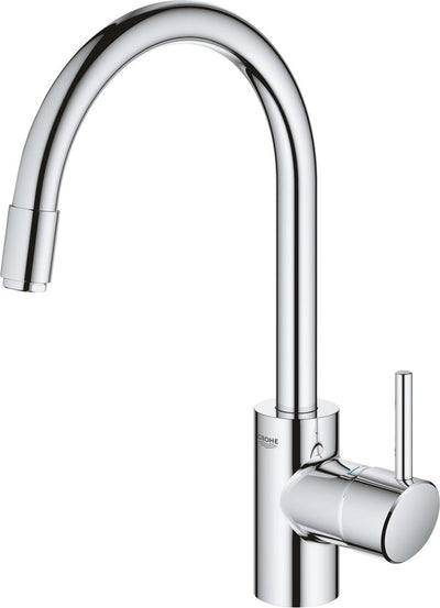 Grohe Concetto Küchenarmatur – ausziehbare Handbrause – drehbar – Chrom