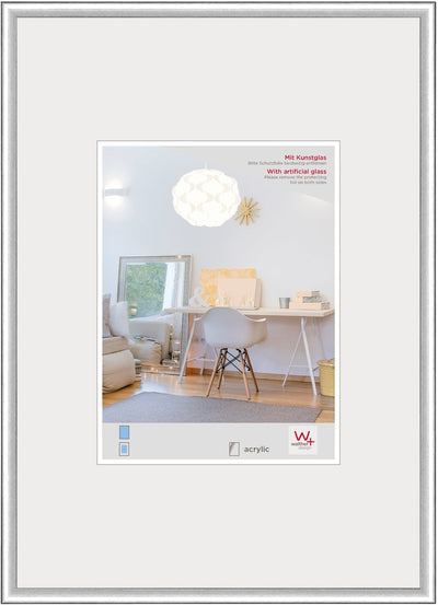 Walther New Lifestyle – Kunststoffrahmen – Fotogröße 40 x 50 cm – Kunstglas – Silber