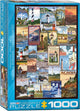 Eurographics – Vintage-Poster von Leuchttürmen [Leuchttürme Vintage-Poster] – 1000 Teile 48×68 cm (B×H) – Puzzle