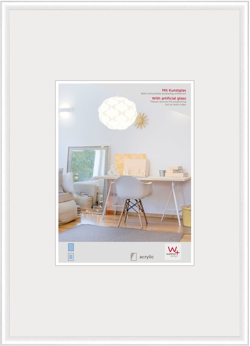 Walther New Lifestyle - Kunststoffrahmen - Fotogröße 20x30 cm - Kunstglas - Weiß