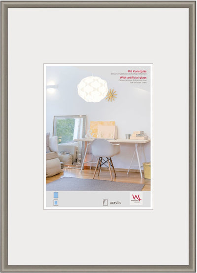 Walther New Lifestyle – Kunststoffrahmen – Fotogröße 20 x 30 cm – Kunstglas – Stahl