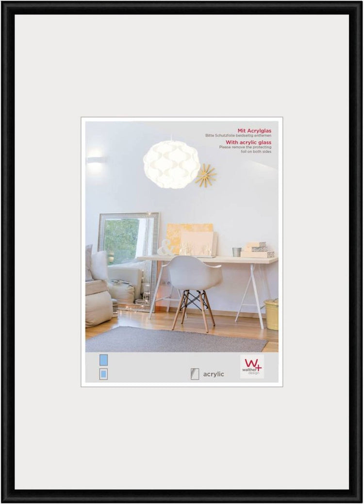 Walther New Lifestyle - Kunststoffrahmen - Fotogröße 42x59,4 cm (Din A2) - Schwarz