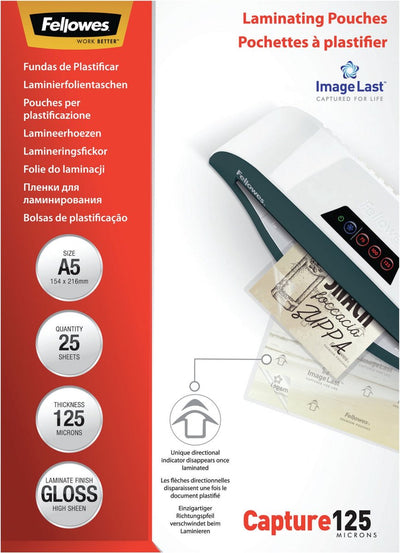 Fellowes Laminierfolien Imagelast A5 125 Mikron 25 Stück