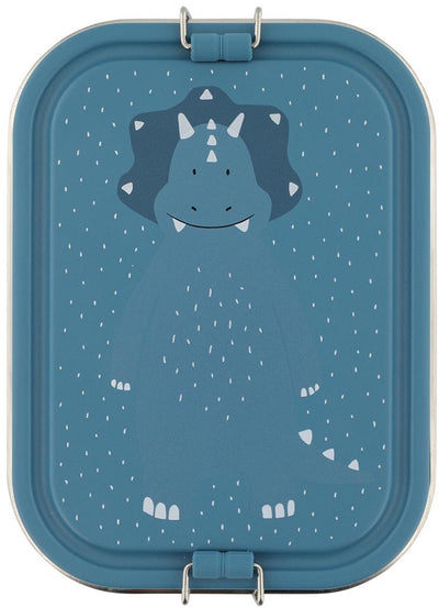 Trixie große Lunchbox - Mr. Triceratops – RSV-Lunchbox für Kinder – leicht zu öffnende Lunchbox – 2 Fächer – Blau – Dino