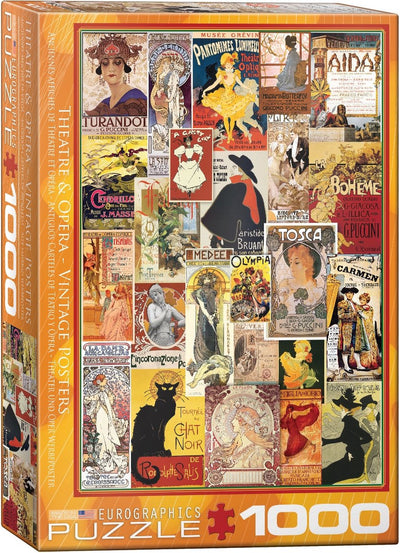 Eurographics – Vintage-Theater- und Opernplakate [Theater-Opern-Vintage-Poster] – 1000 Teile 48 x 68 cm (B x H) – Puzzle