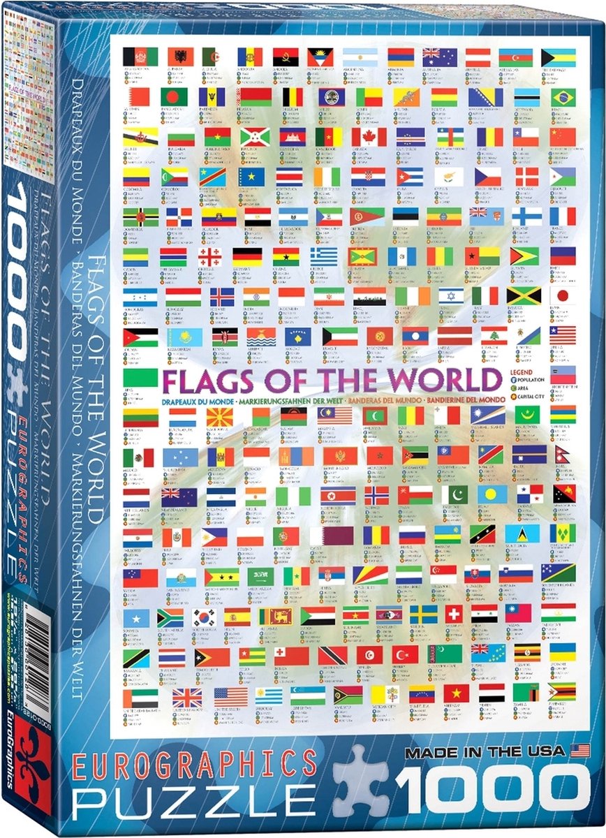 Eurographics - Flaggen der Welt - 1000 Teile 48×68cm (B×H) – Puzzle