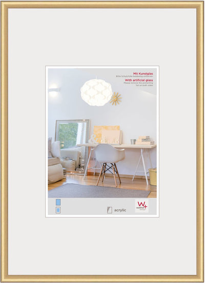 Walther New Lifestyle – Kunststoffrahmen – Fotogröße 30 x 40 cm – Kunstglas – Gold
