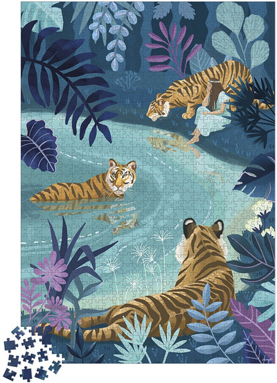 Janod - Kidult-Puzzle - Tiger im Mondlicht - 1000 Teile