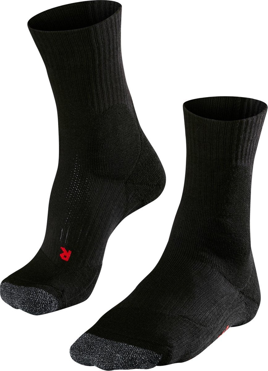 Falke Te2 Anti-Blister Baumwolle Funktionsmaterial Tennissocken Herren Schwarz - Größe 44-45