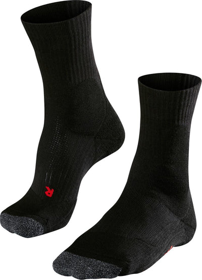 Falke Te2 Anti-Blister Baumwolle Funktionsmaterial Tennissocken Herren Schwarz - Größe 42-43