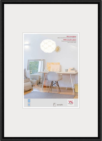 Walther New Lifestyle - Kunststoffrahmen - Fotogröße 40x60 cm - Kunstglas - Schwarz