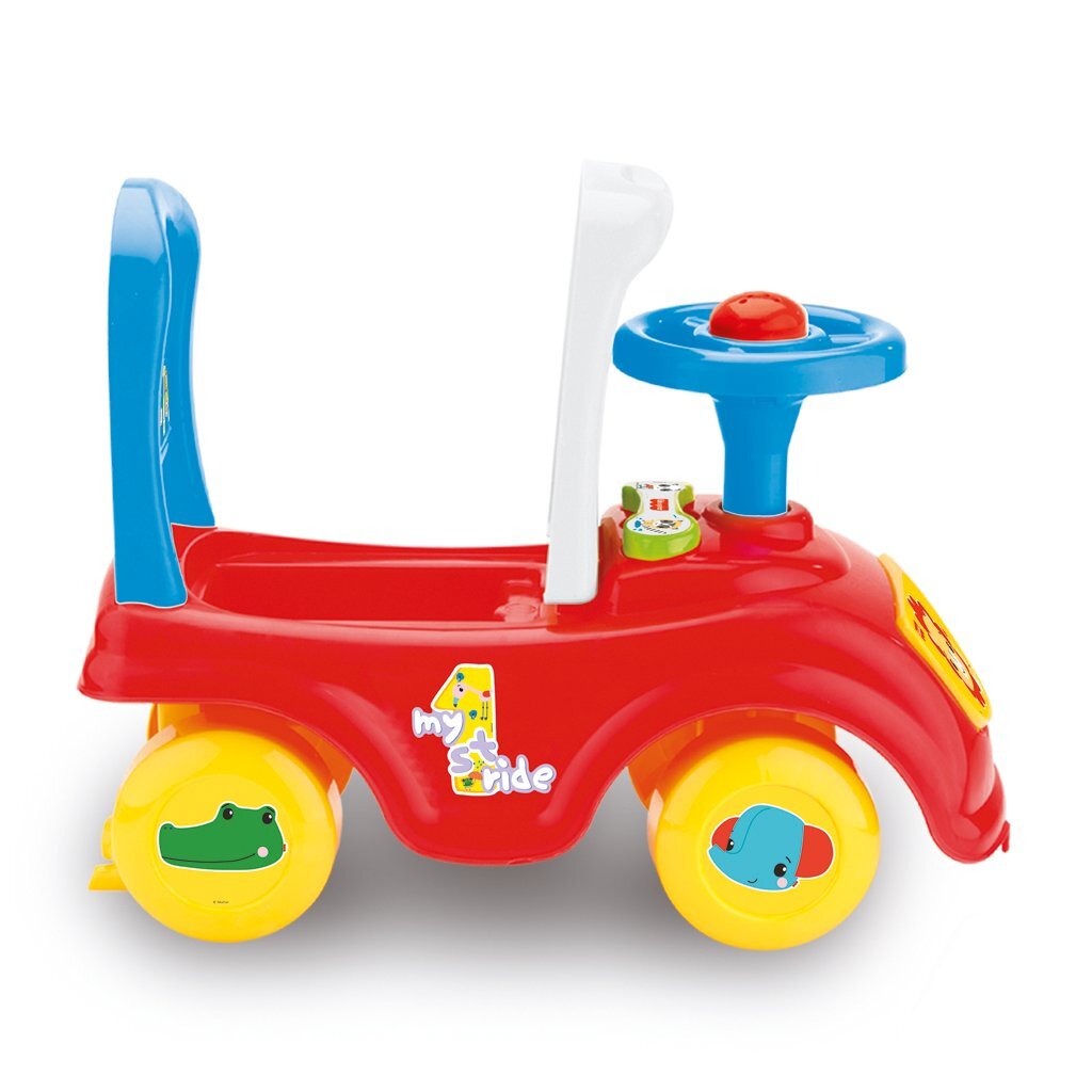 Fischer Preis Walking Car + Horn rot blau gelb