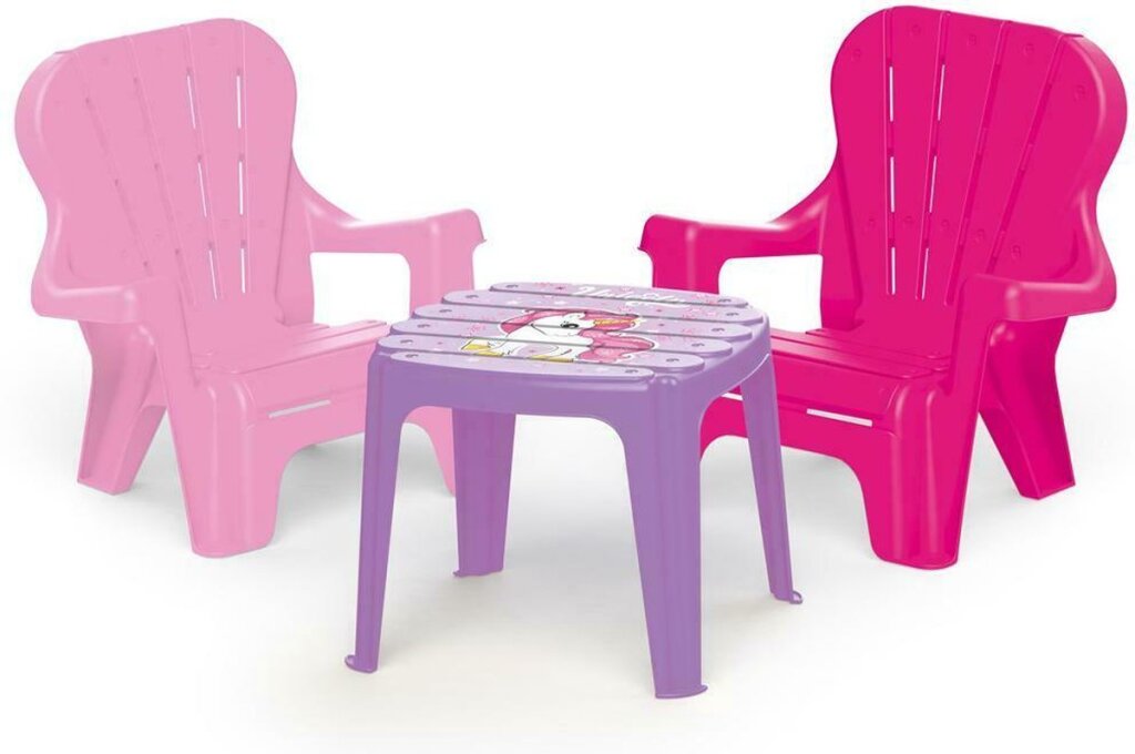 Dolu Dolu Unicorn Pink Tisch mit Stühlen