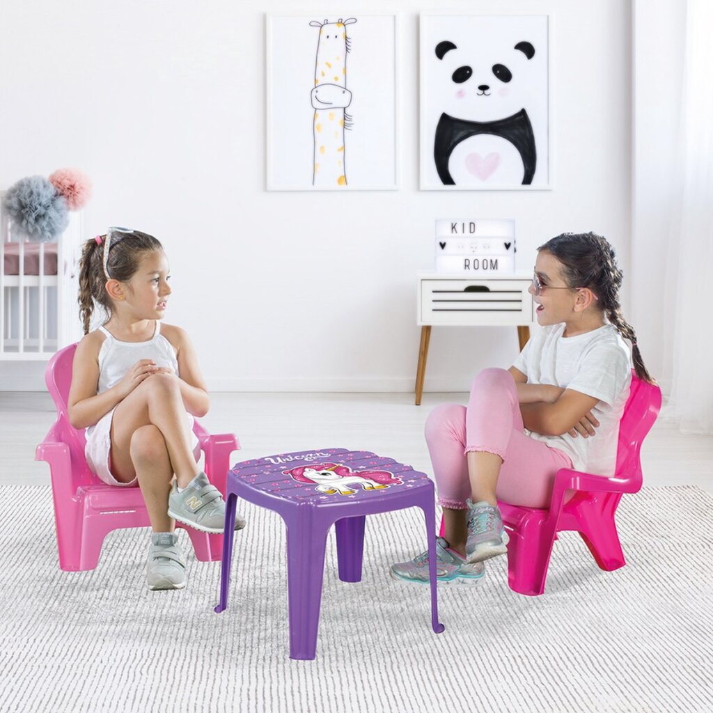 Dolu Dolu Unicorn Pink Tisch mit Stühlen