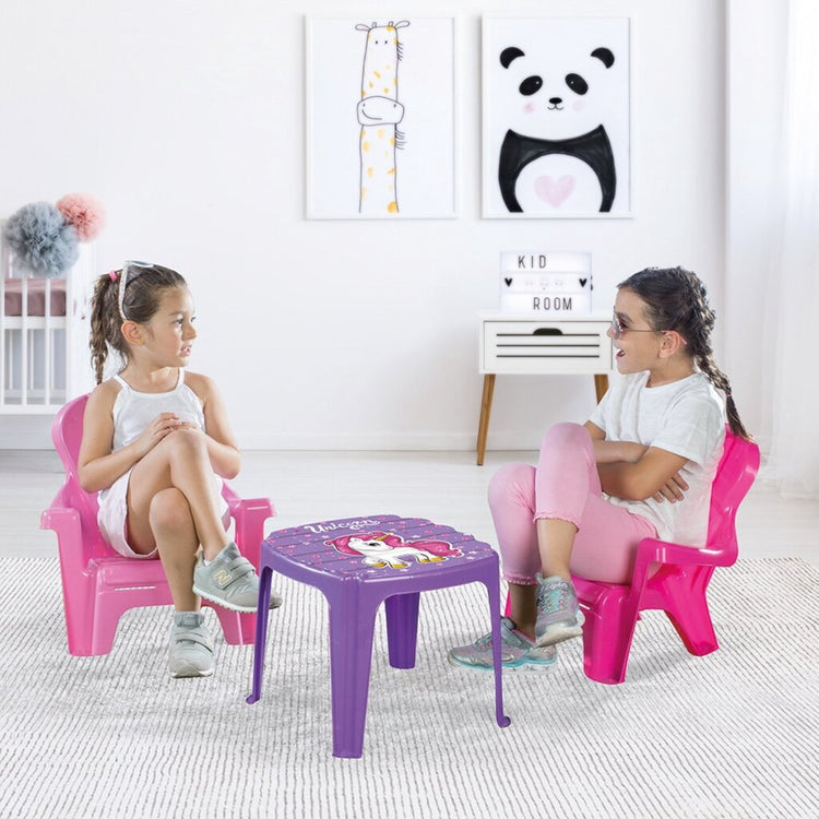 Dolu Dolu Unicorn Pink Tisch mit Stühlen