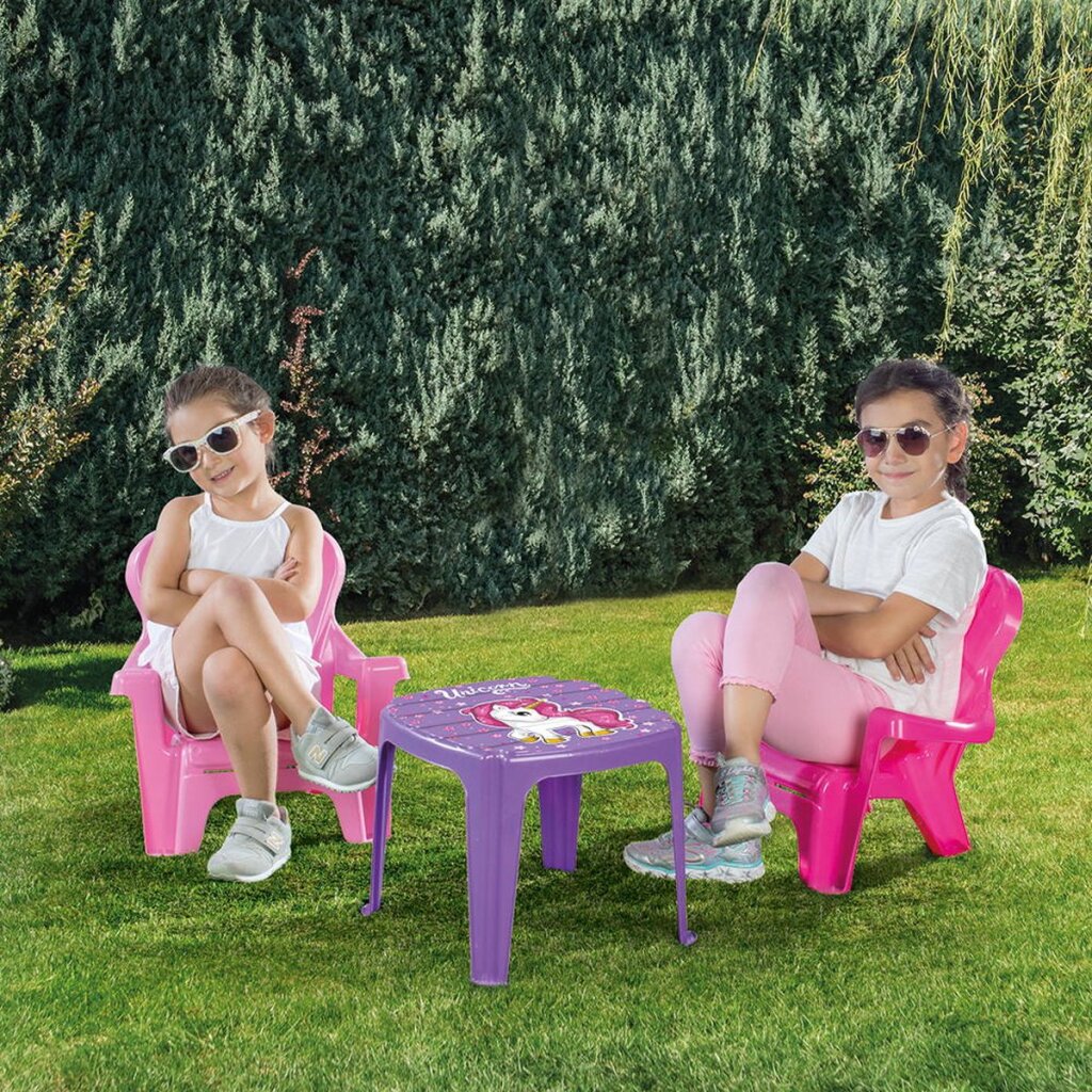 Dolu Dolu Unicorn Pink Tisch mit Stühlen