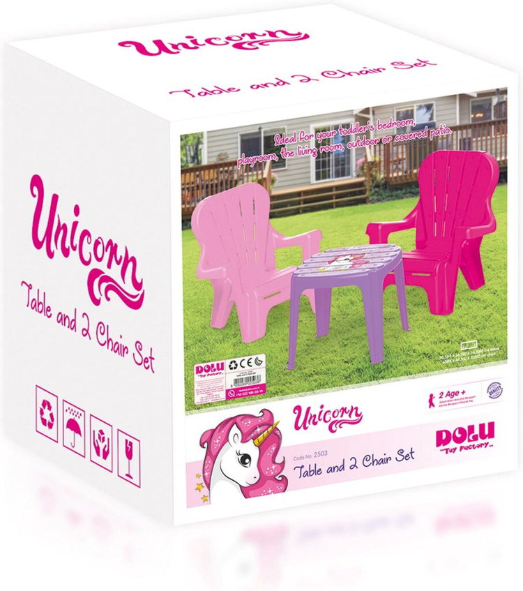 Dolu Dolu Unicorn Pink Tisch mit Stühlen