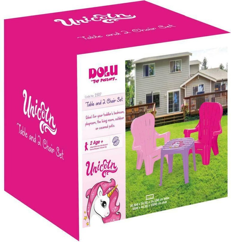 Dolu Dolu Unicorn Pink Tisch mit Stühlen