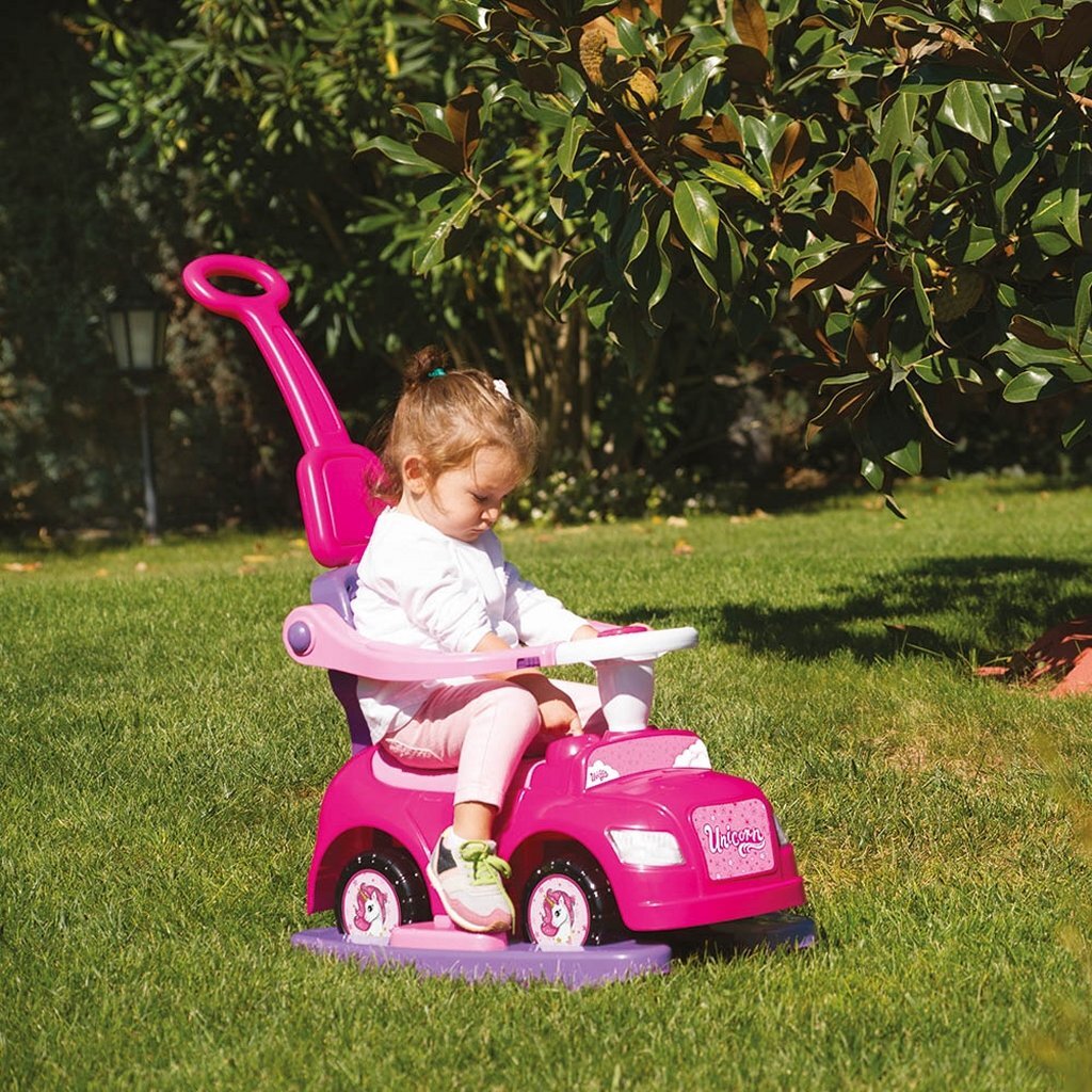 Dolu Dolu Unicorn Walking Car mit Push Bar Pink