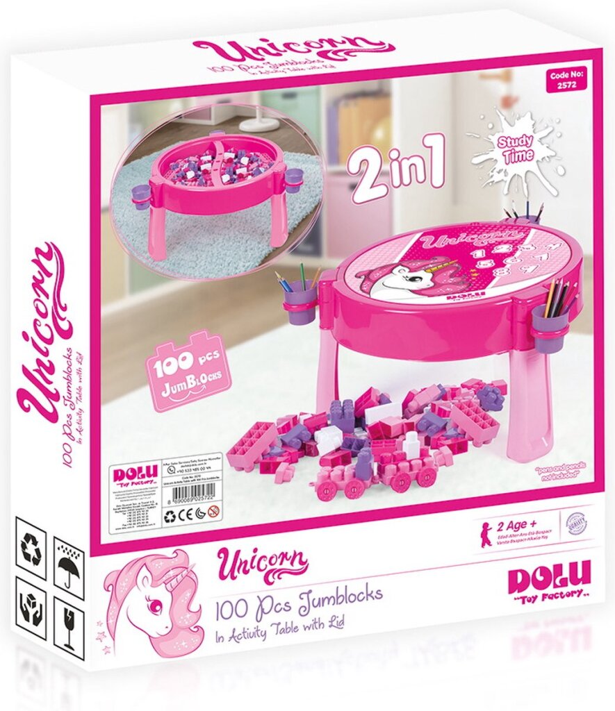 Dolu Dolu Unicorn -Aktivitäten Tabelle mit 100 Blöcken