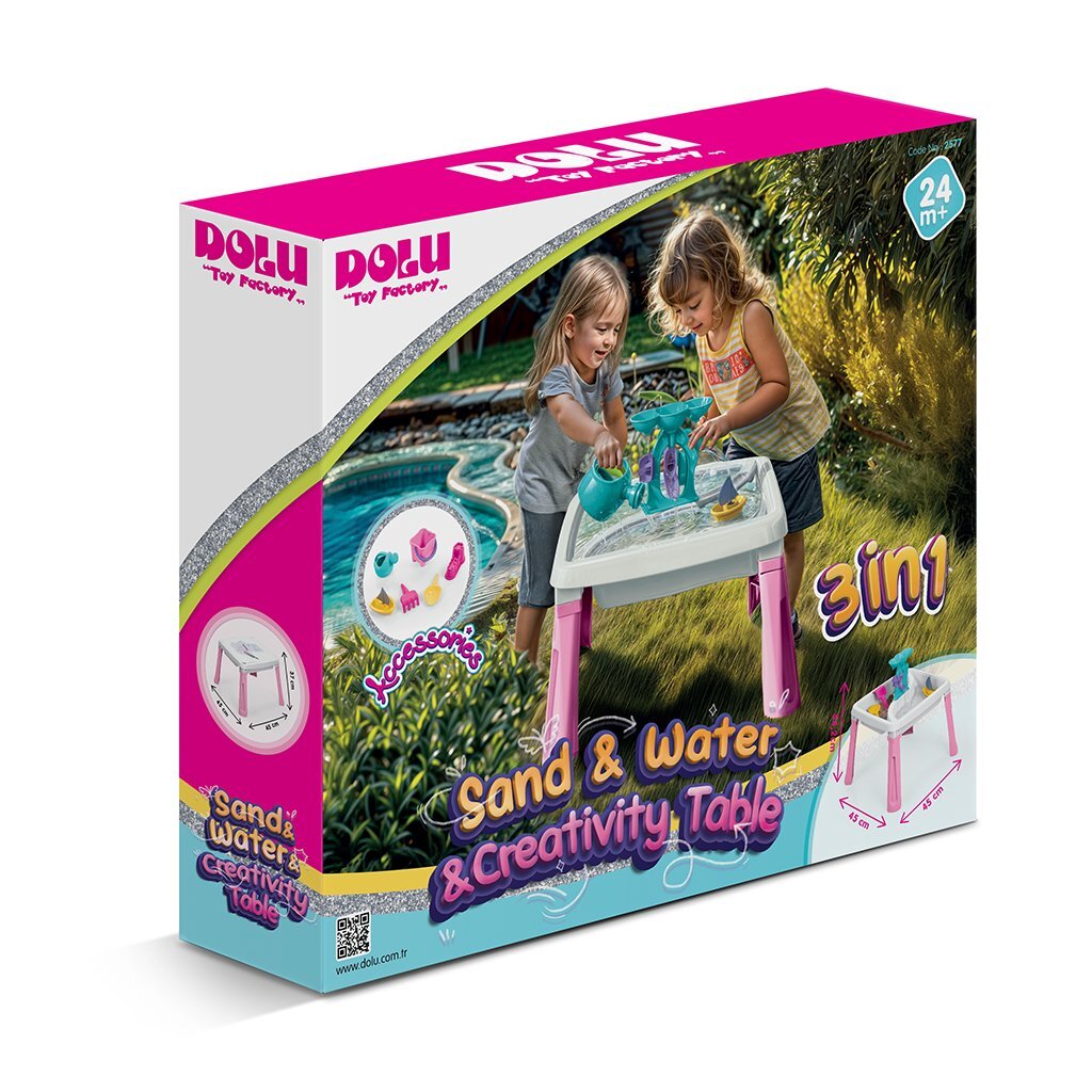Dolu Sand-Wasser-Tisch + Zubehör Pink White