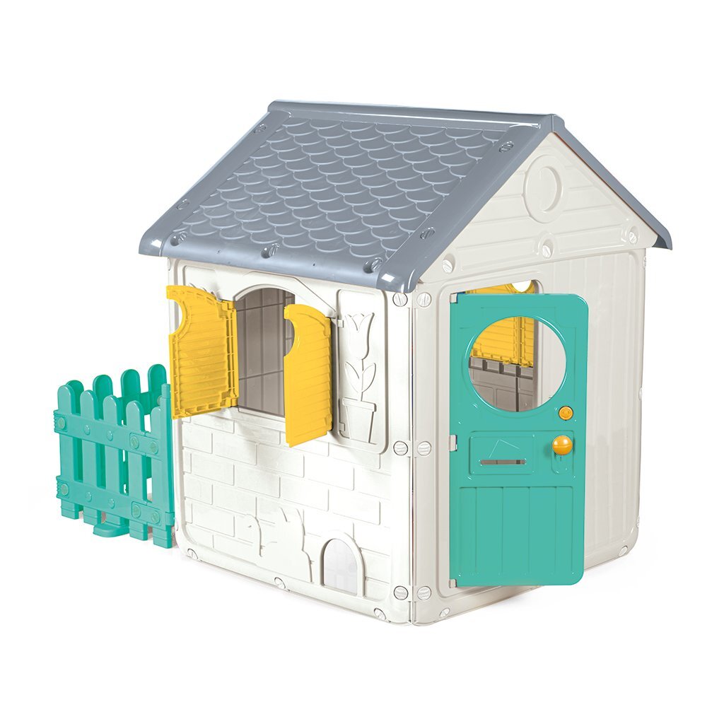 Dolu Playhouse 122.5x104x156 cm + Sound weiß grün grau gelb
