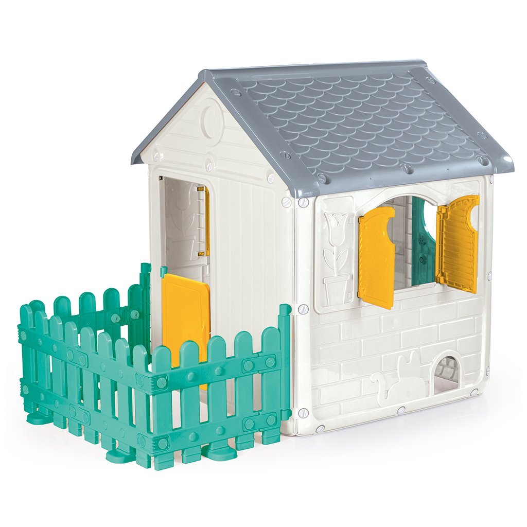 Dolu Playhouse 122.5x104x156 cm + Sound weiß grün grau gelb