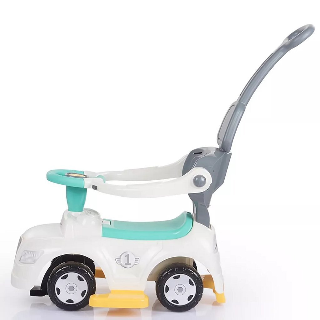 Dolu 3in1 Wanderwagen mit Griff + Horn weiß blau grau gelb
