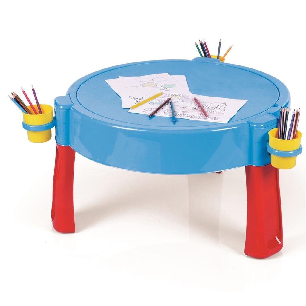 Dolu 3-in-1 sandiger Wasserspiegel mit Zeichnungstisch blau rot