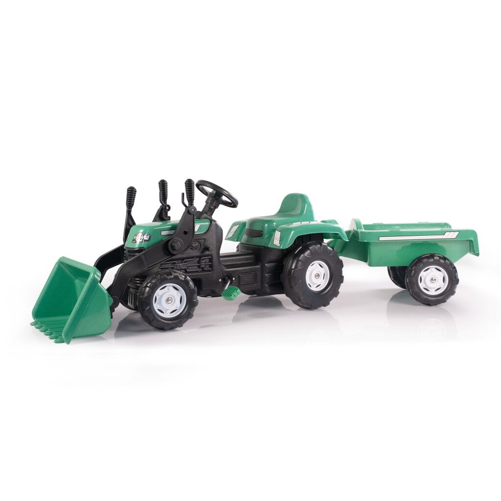 Dolu Dolu Pedal Traktor Bagger + Anhänger Grün grün