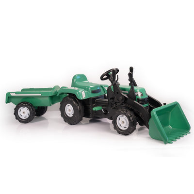 Dolu Dolu Pedal Traktor Bagger + Anhänger Grün grün