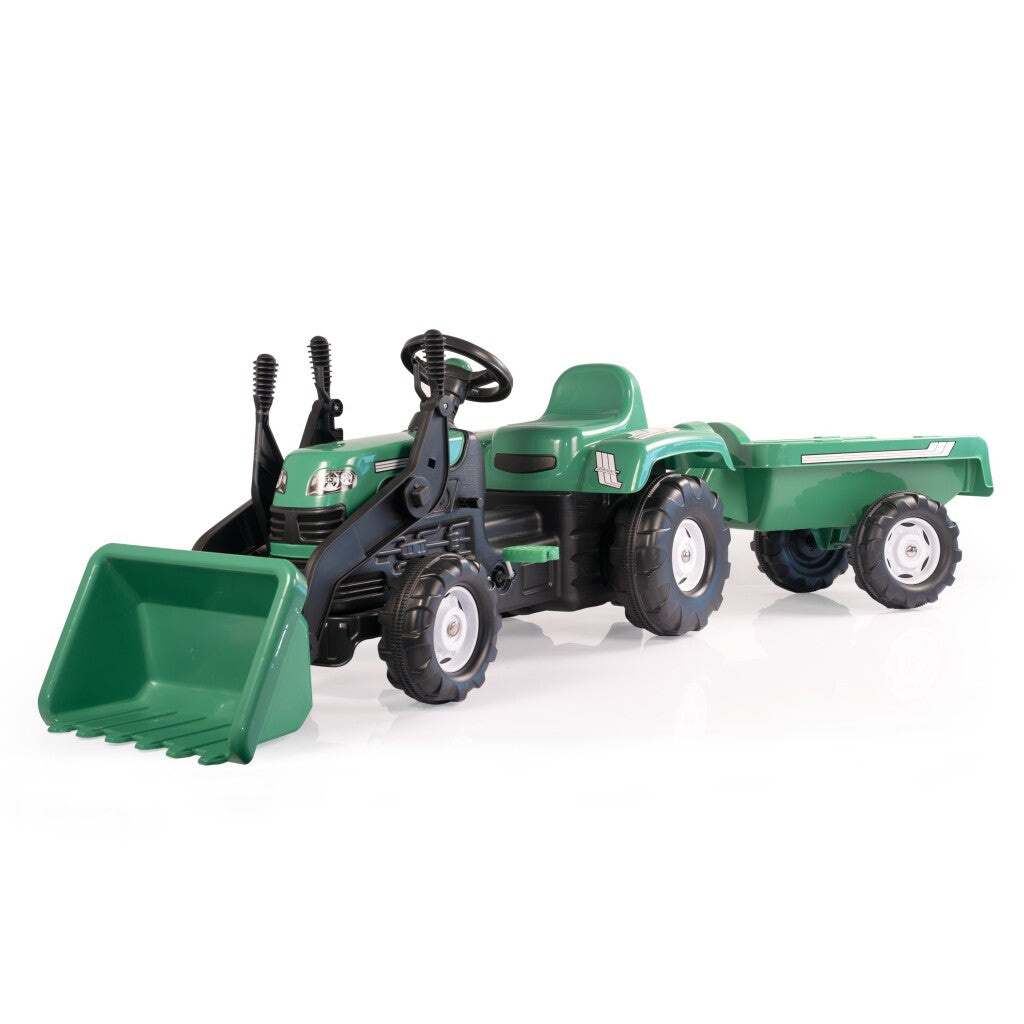 Dolu Dolu Pedal Traktor Bagger + Anhänger Grün grün