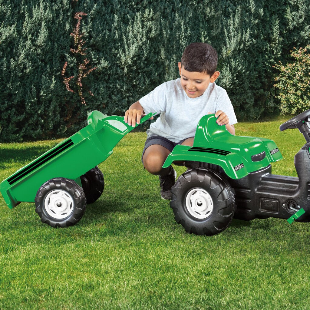 Dolu Dolu Pedal Traktor Bagger + Anhänger Grün grün
