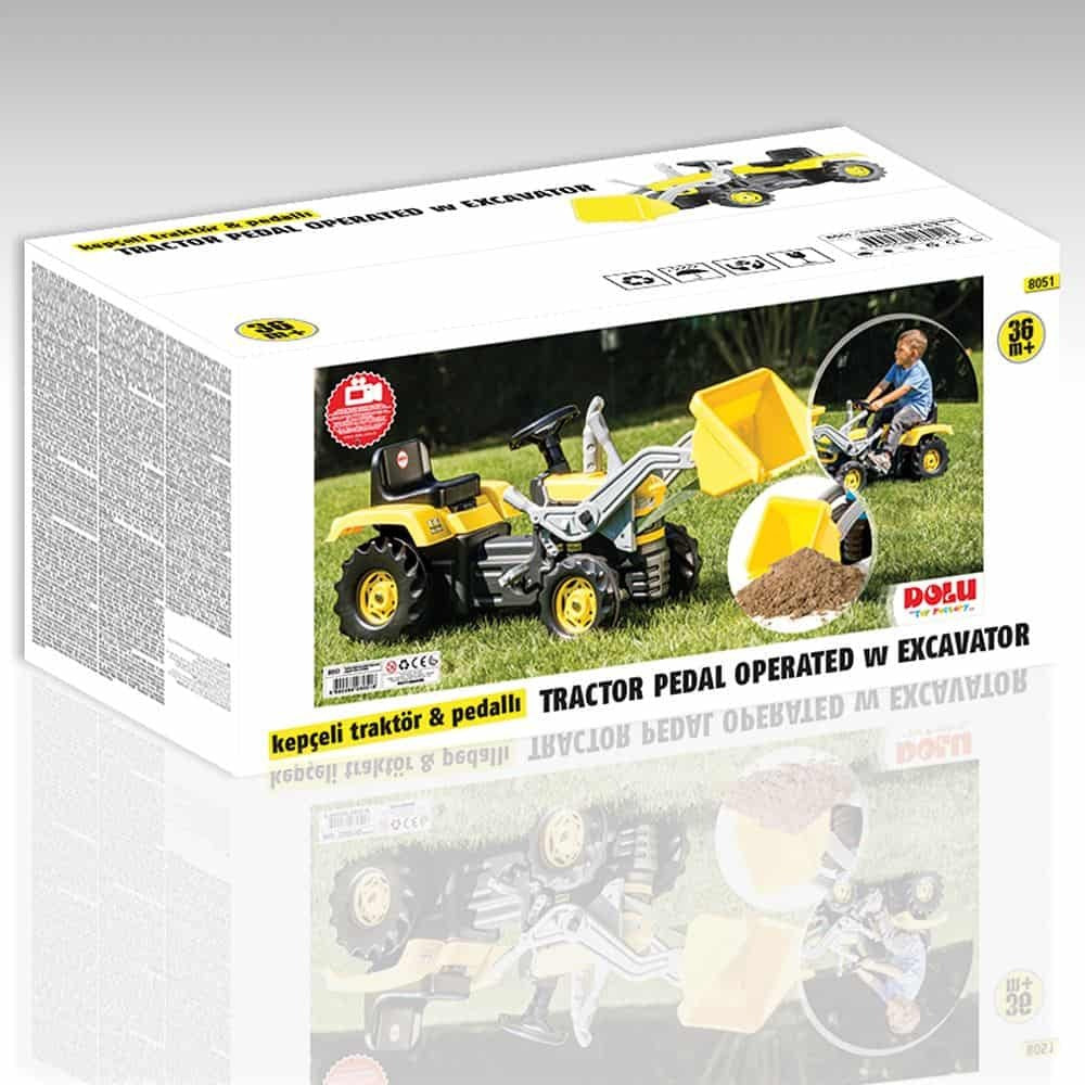 Dolu Steptractor mit Frontlader Horn gelb Schwarz