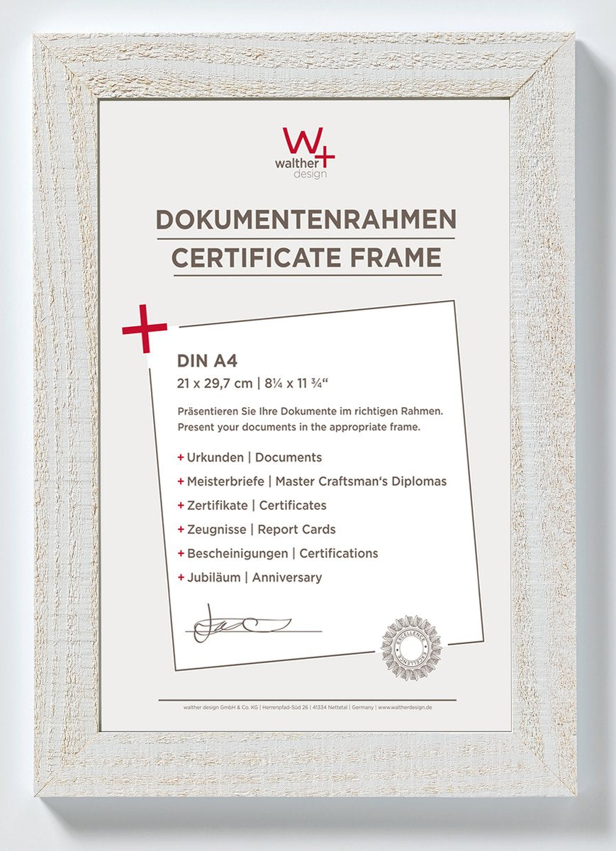 Walther Home - Holzrahmen - Fotogröße 21x29,7 (Din A4) cm - Polarweiß