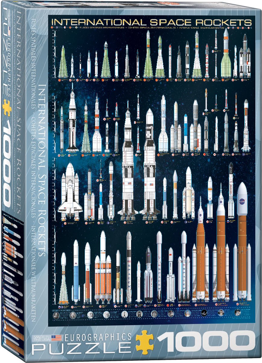 Eurographics – Internationale Weltraumraketen – 1000 Teile 48×68cm (B×H) – Puzzle